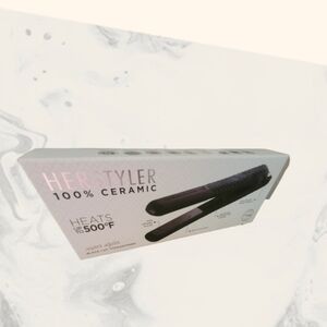 Herstyler Super Styler 100% Ceramic Black 1.25" Straightener Flat Iron with Box